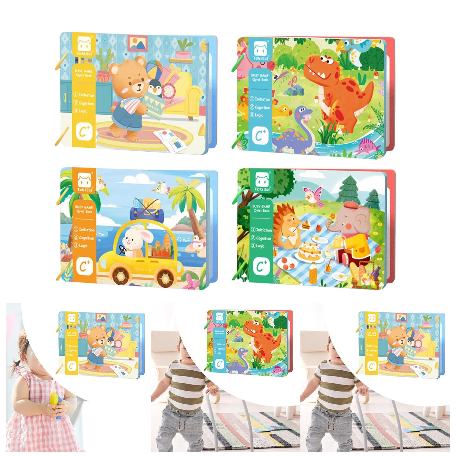Baby Early Education Tear Book Portable Sensory Toy Interactive Sticker Book bear