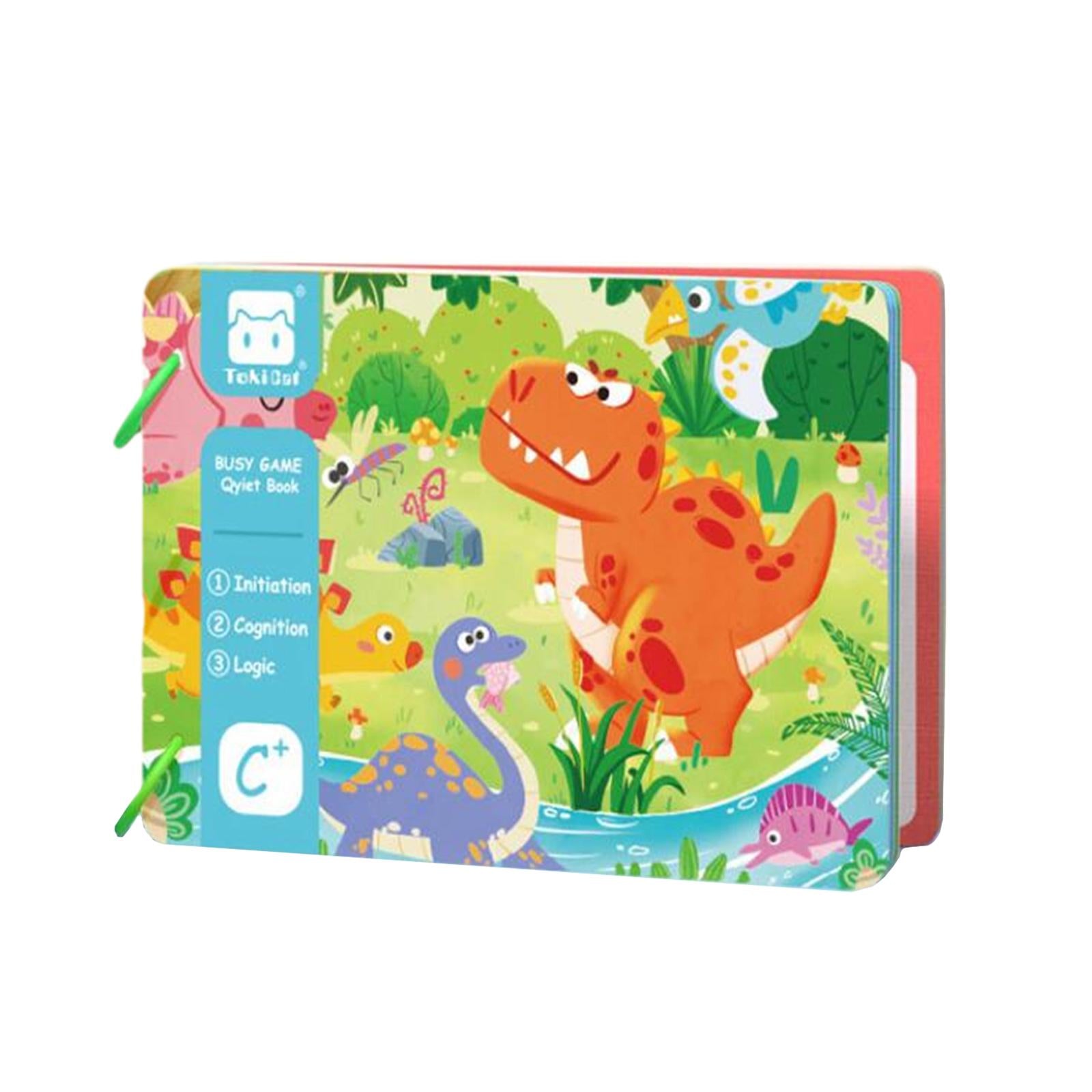 Baby Early Education Tear Book Portable Sensory Toy Interactive Sticker Book Dinosaur