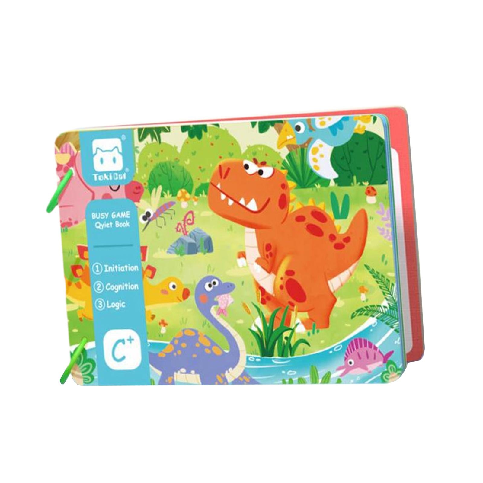 Baby Early Education Tear Book Portable Sensory Toy Interactive Sticker Book Dinosaur