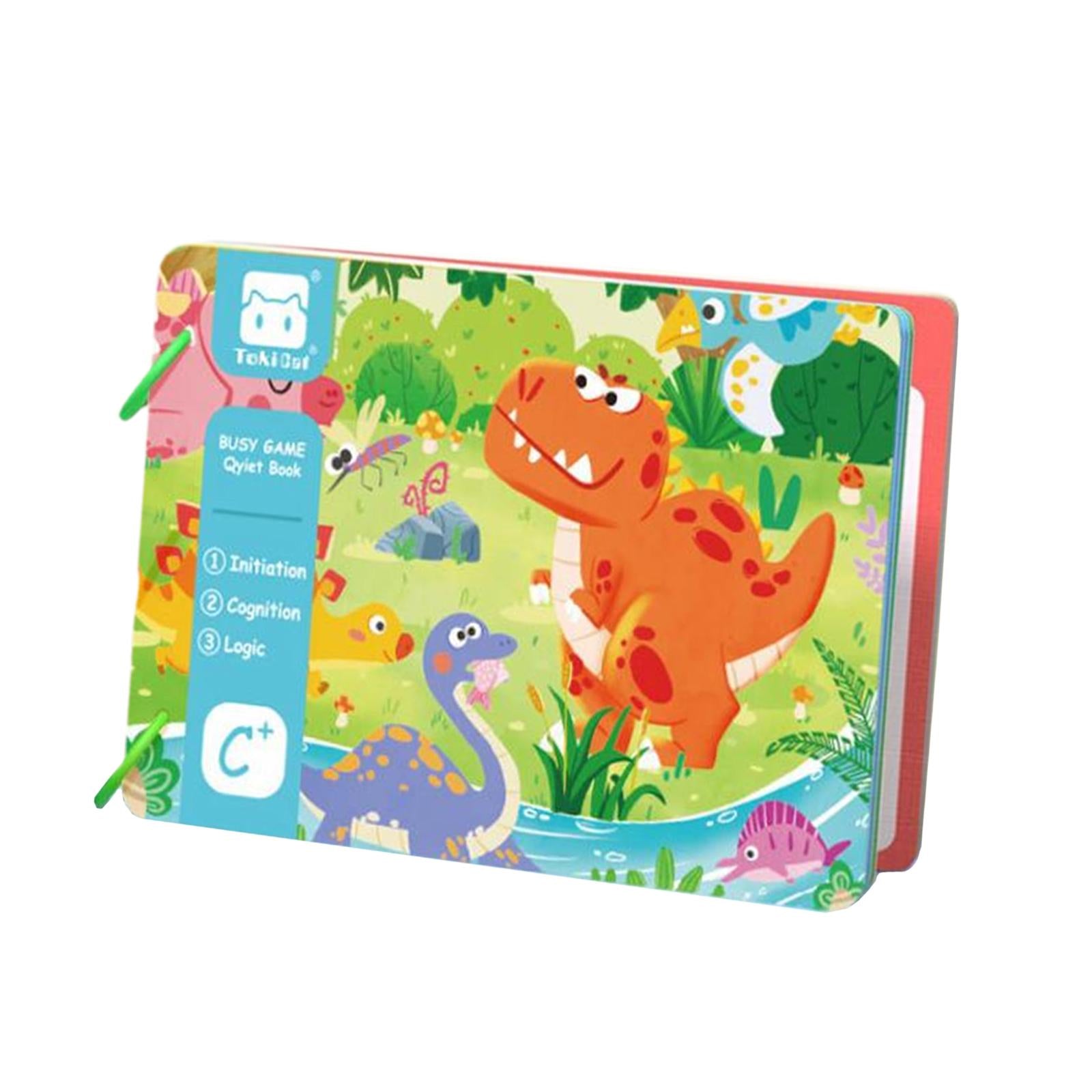 Baby Early Education Tear Book Portable Sensory Toy Interactive Sticker Book Dinosaur