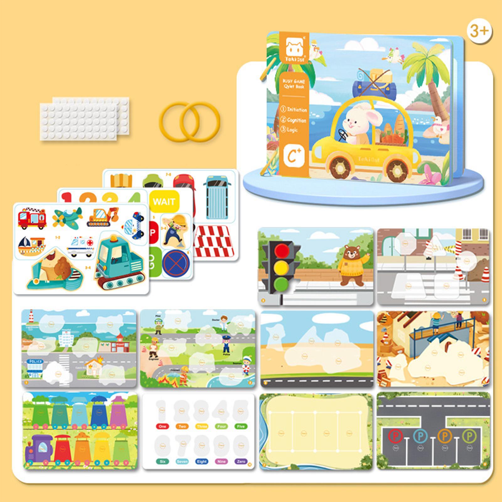 Baby Early Education Tear Book Portable Sensory Toy Interactive Sticker Book Bunny