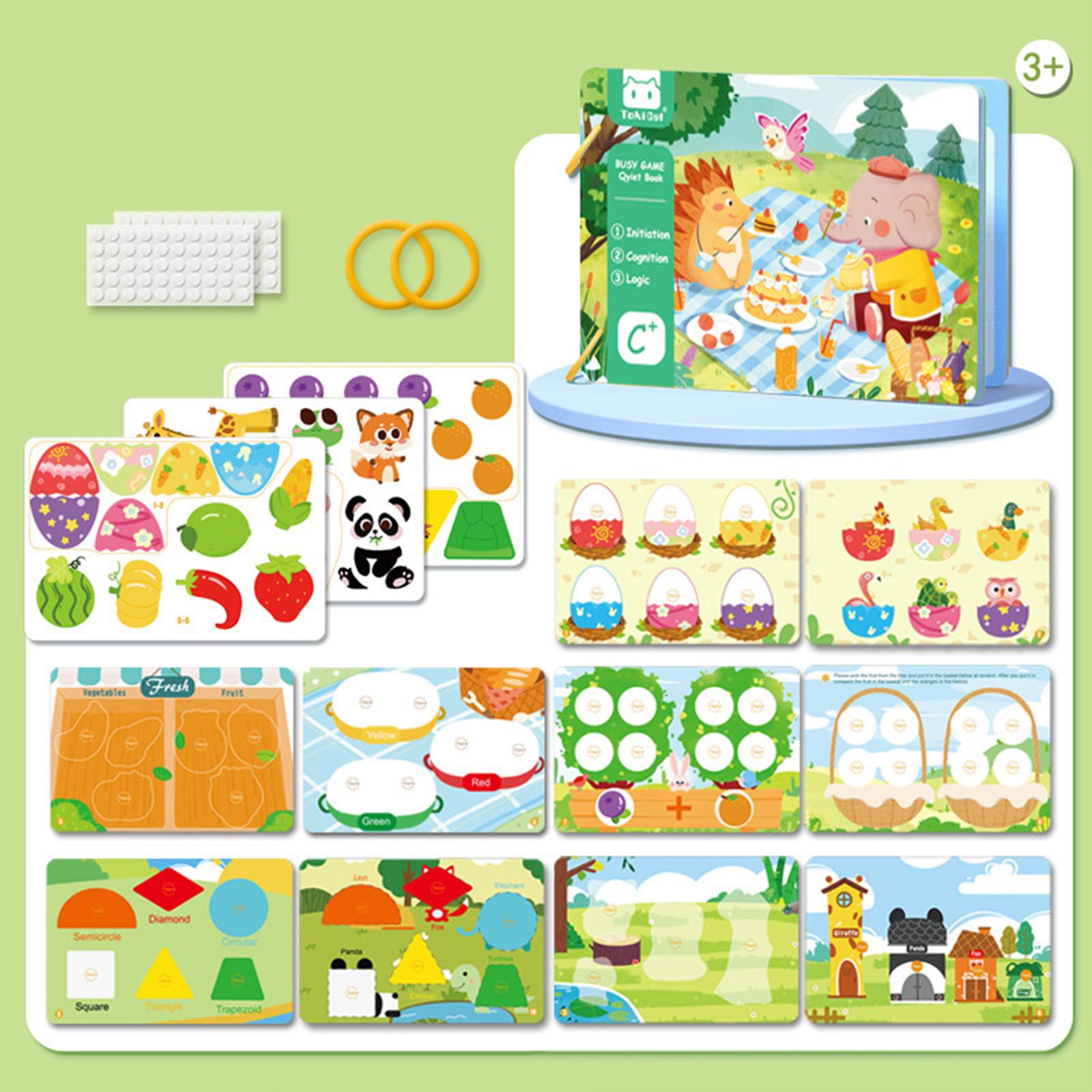 Baby Early Education Tear Book Portable Sensory Toy Interactive Sticker Book elephant