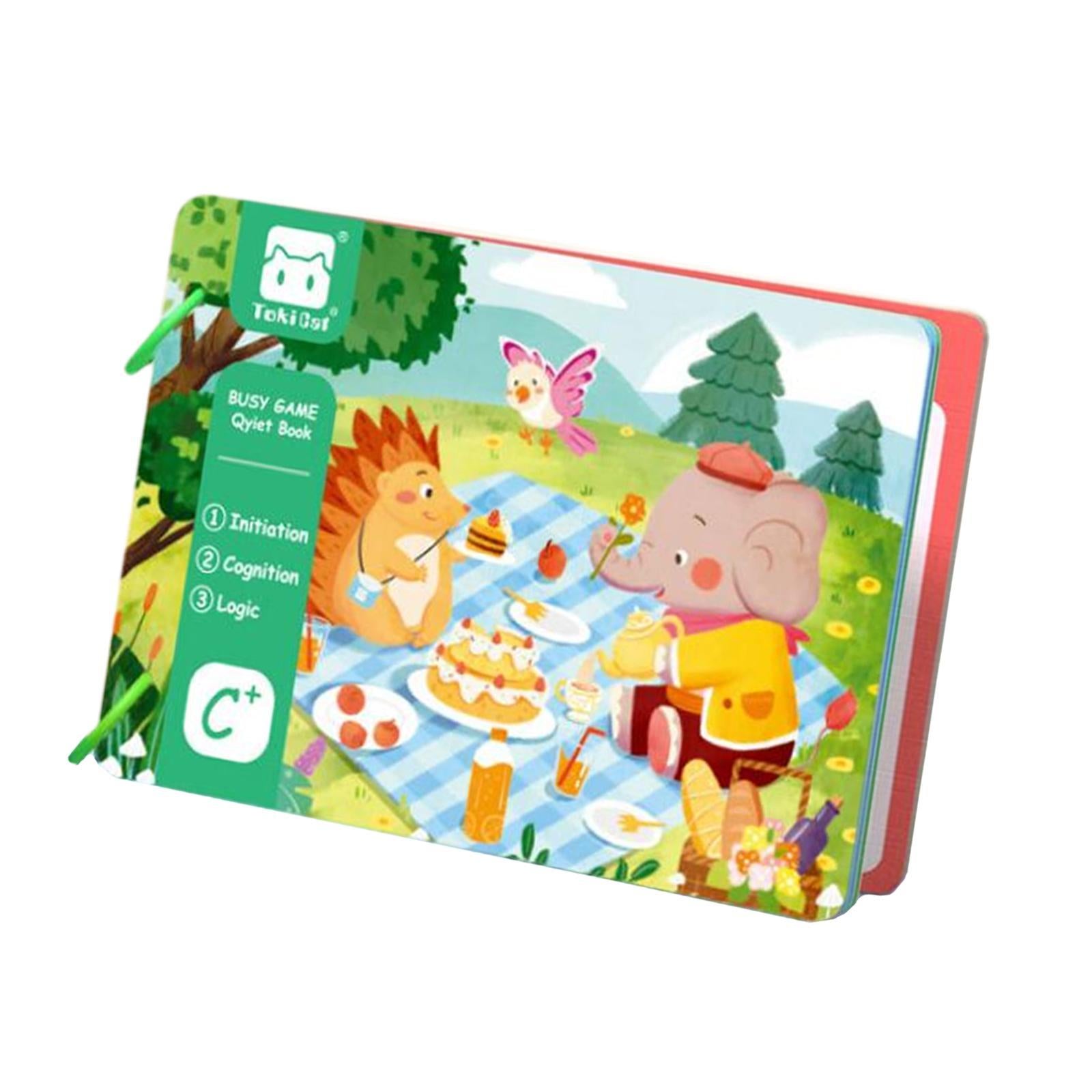Baby Early Education Tear Book Portable Sensory Toy Interactive Sticker Book elephant