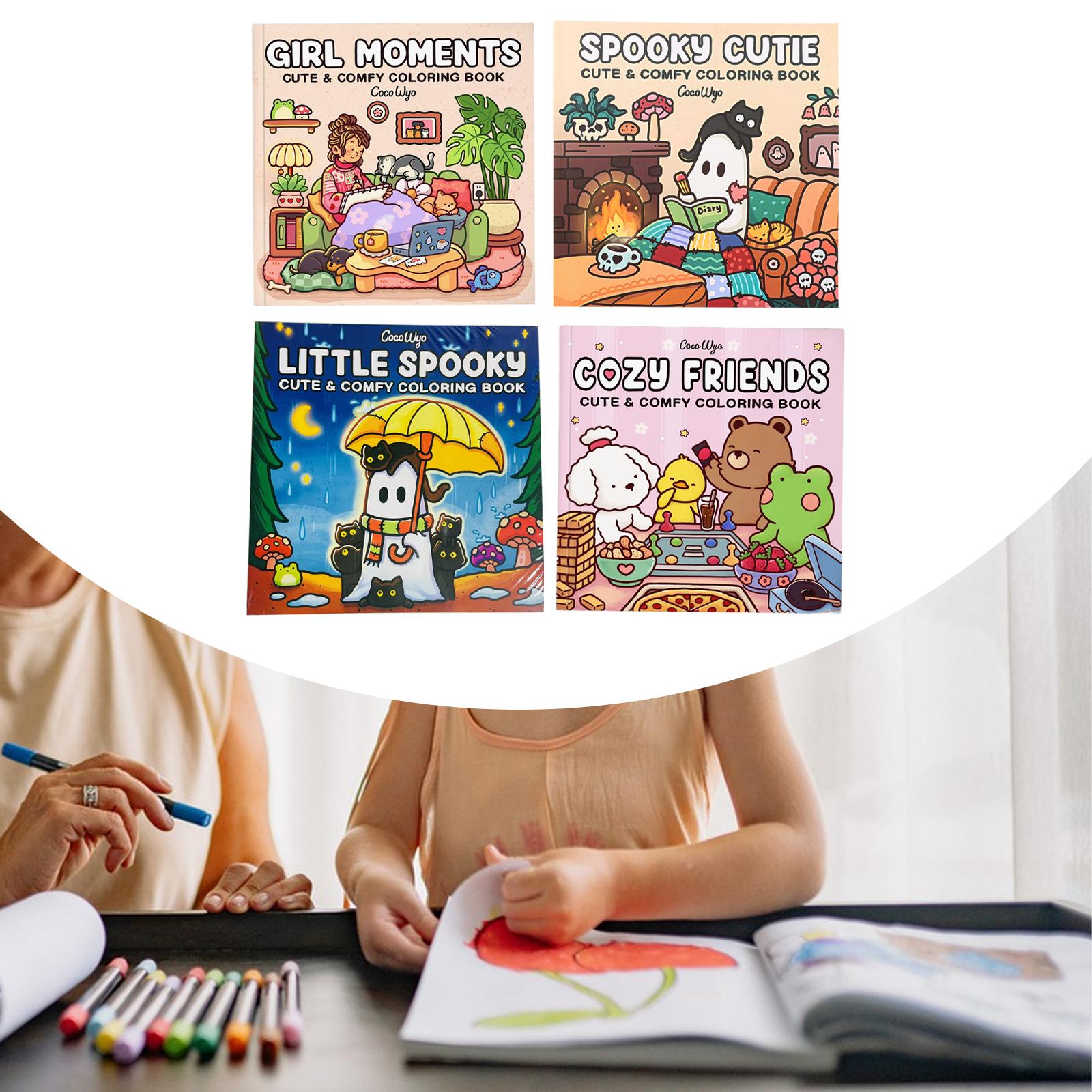 Coloring Book 21x21cm Portable Travel Toy for Birthday Holiday Anniversaries girl moments