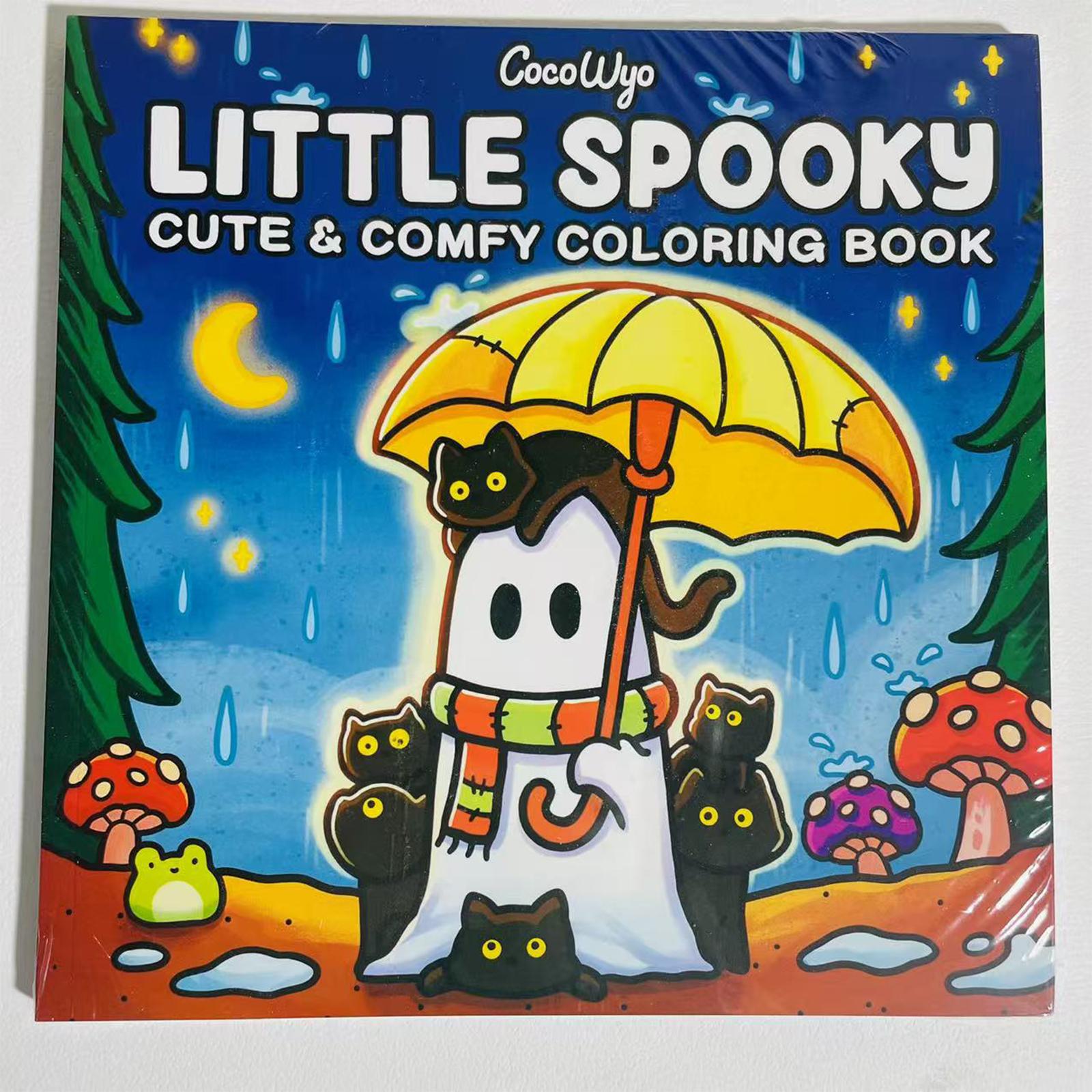 Coloring Book 21x21cm Portable Travel Toy for Birthday Holiday Anniversaries little spooky