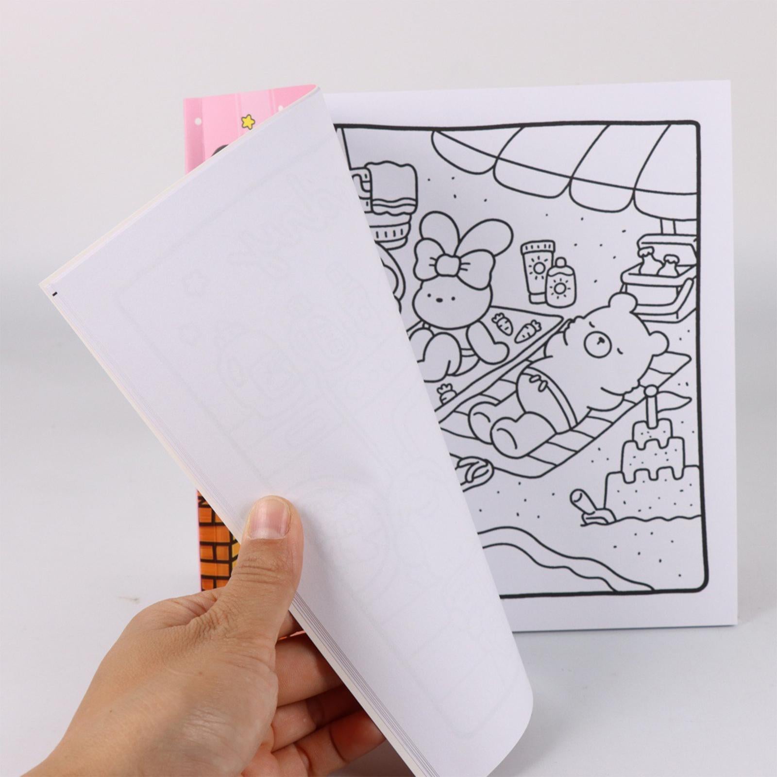 Coloring Book 21x21cm Portable Travel Toy for Birthday Holiday Anniversaries cozy friends