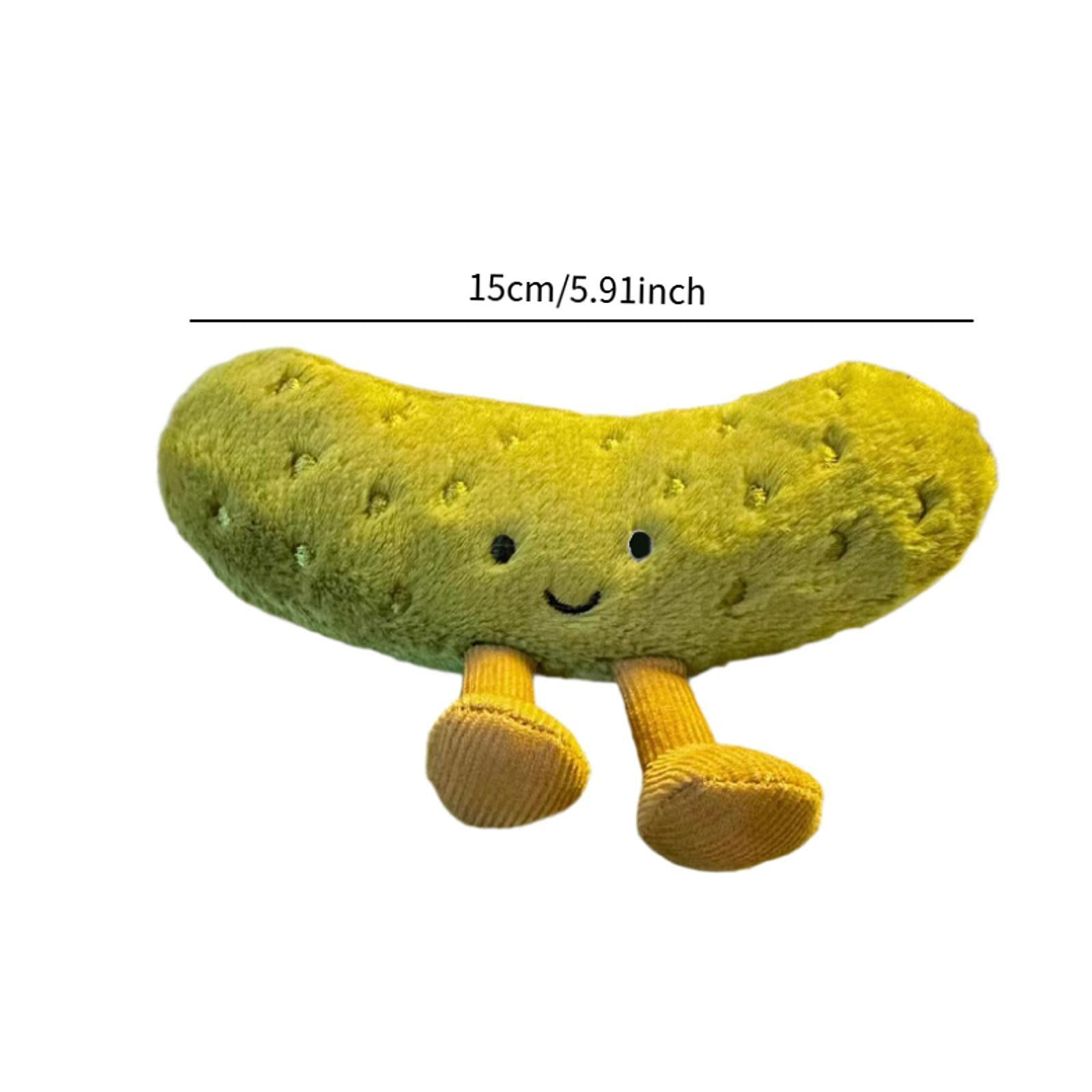 Cute Pickle Stuffed Animal Vegetable Toy Doll for Friends Coworkers Children 15cm