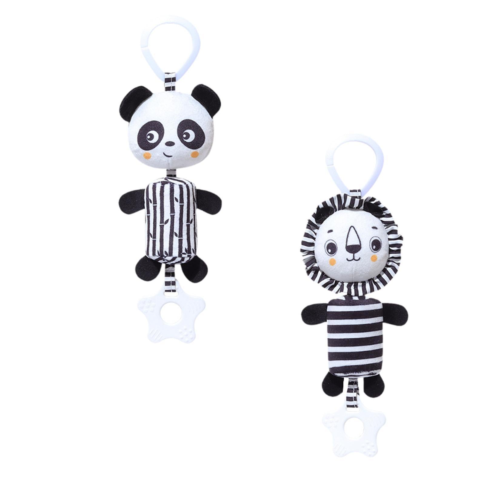 Cartoon Animal Stuffed Hanging Rattle Toys Wind Chime for Pushchair Baby Bed Panda Shape