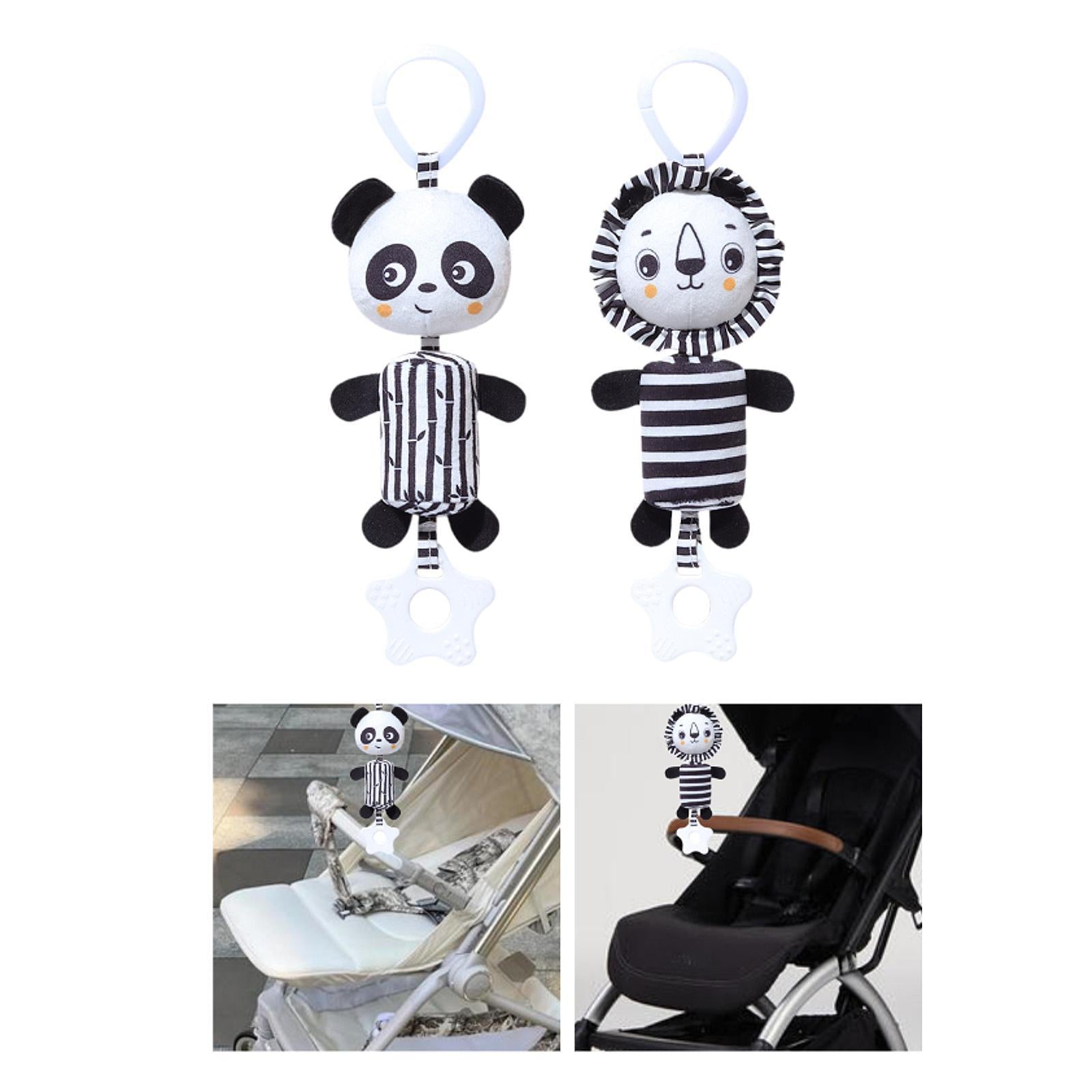 Cartoon Animal Stuffed Hanging Rattle Toys Wind Chime for Pushchair Baby Bed Panda Shape