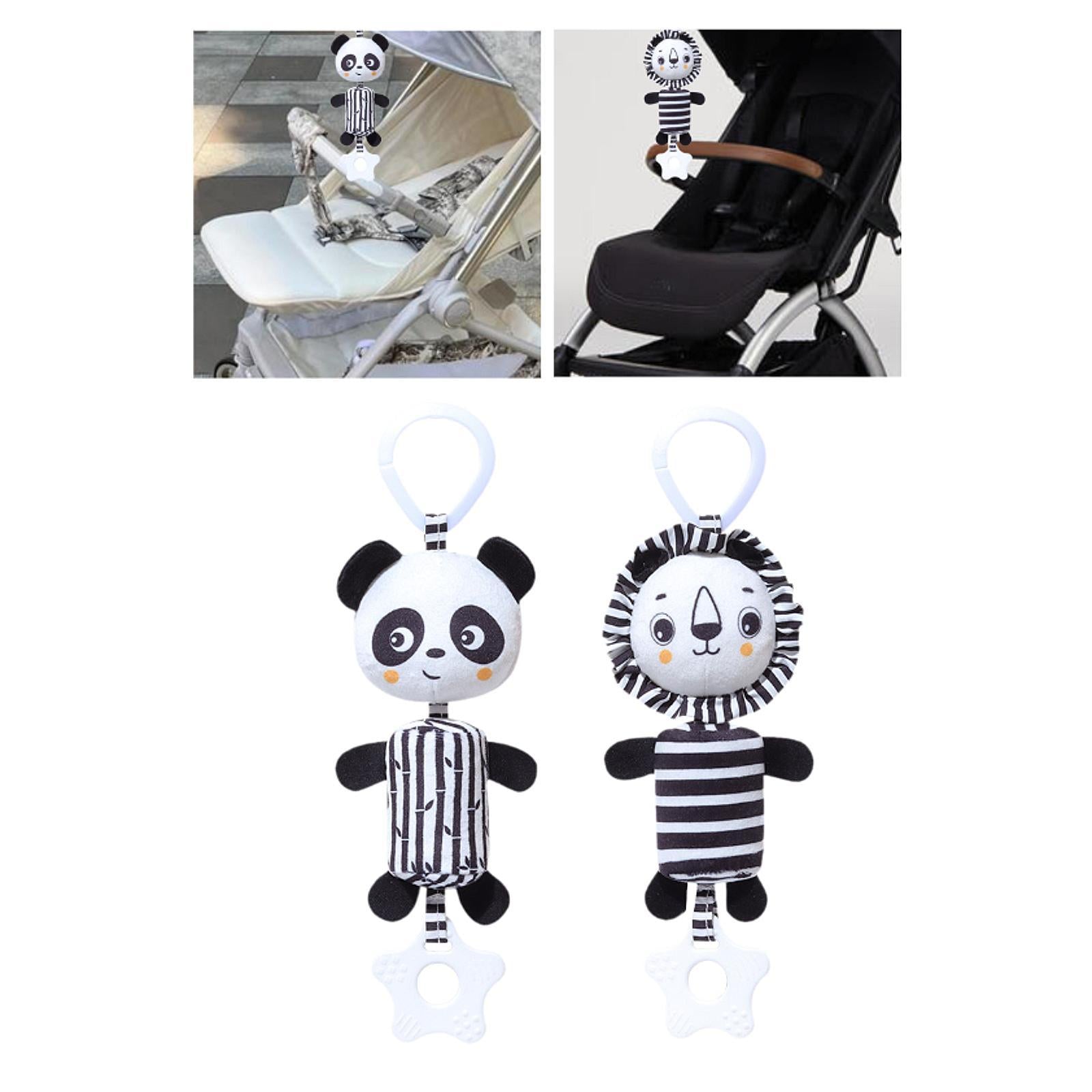 Cartoon Animal Stuffed Hanging Rattle Toys Wind Chime for Pushchair Baby Bed Panda Shape