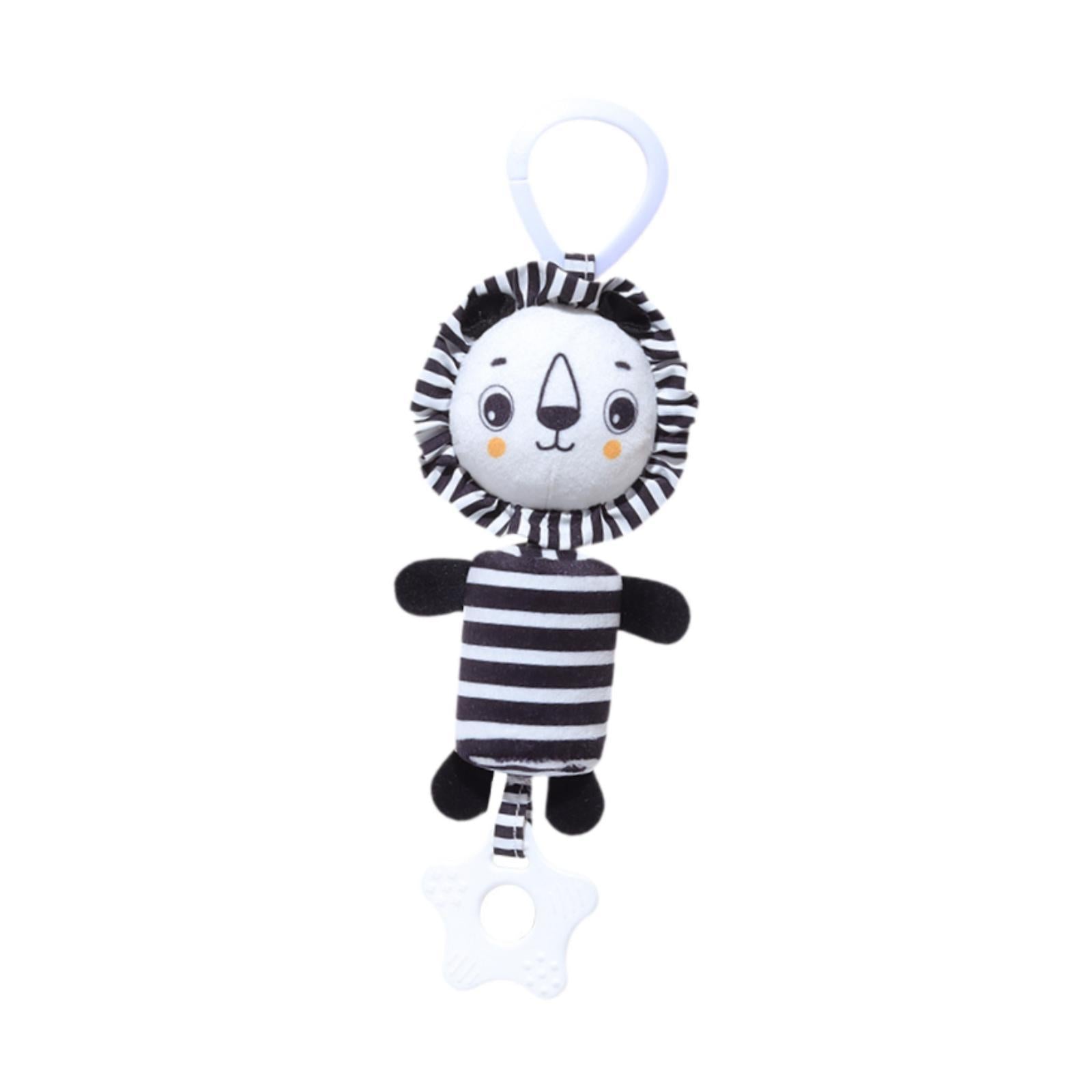 Cartoon Animal Stuffed Hanging Rattle Toys Wind Chime for Pushchair Baby Bed Lion Shape