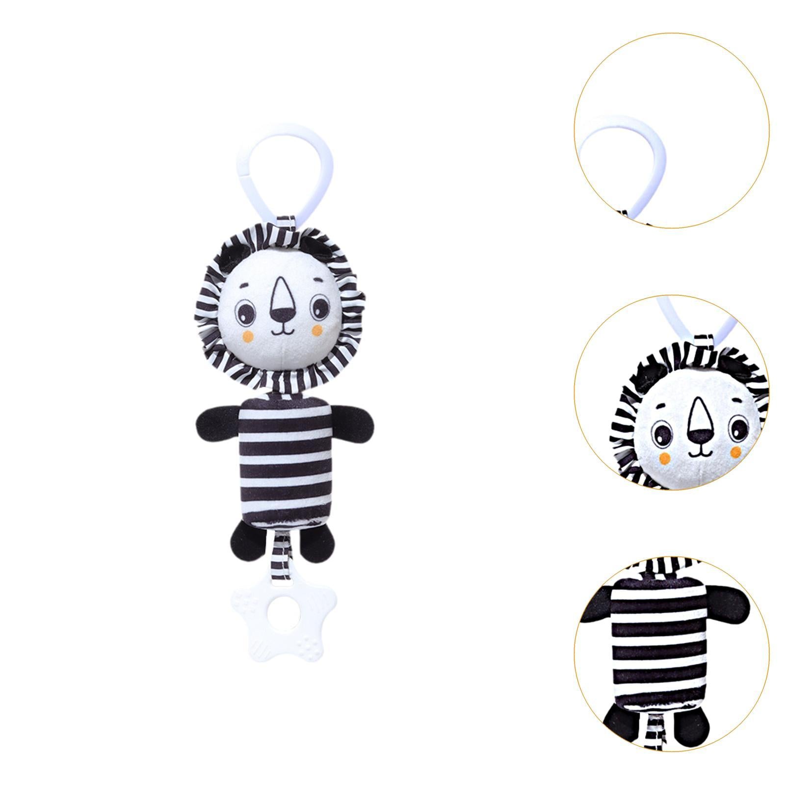 Cartoon Animal Stuffed Hanging Rattle Toys Wind Chime for Pushchair Baby Bed Lion Shape