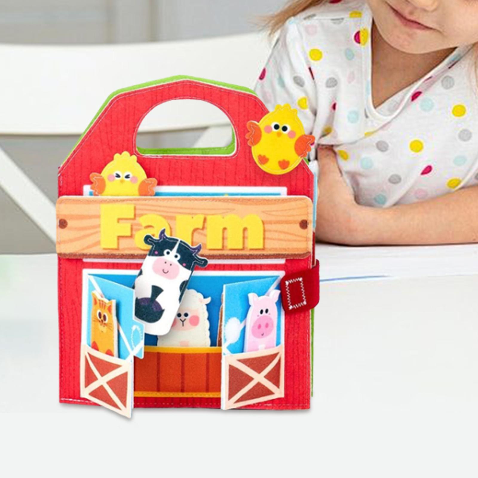 Busy Board Book for Toddlers Educational Felt Fine Motor Skills for 1-3