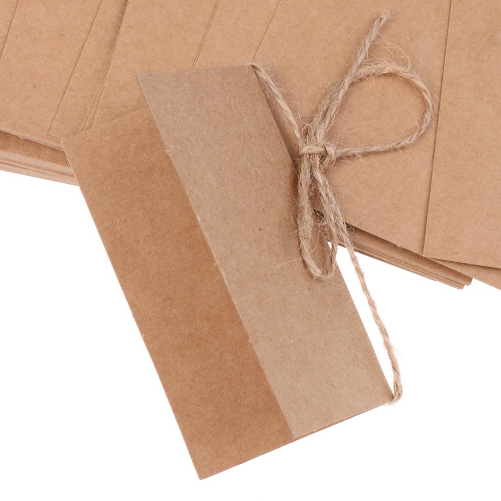 300 Pieces Vintage Kraft Blank Place Name Card Wedding Table Card Twine