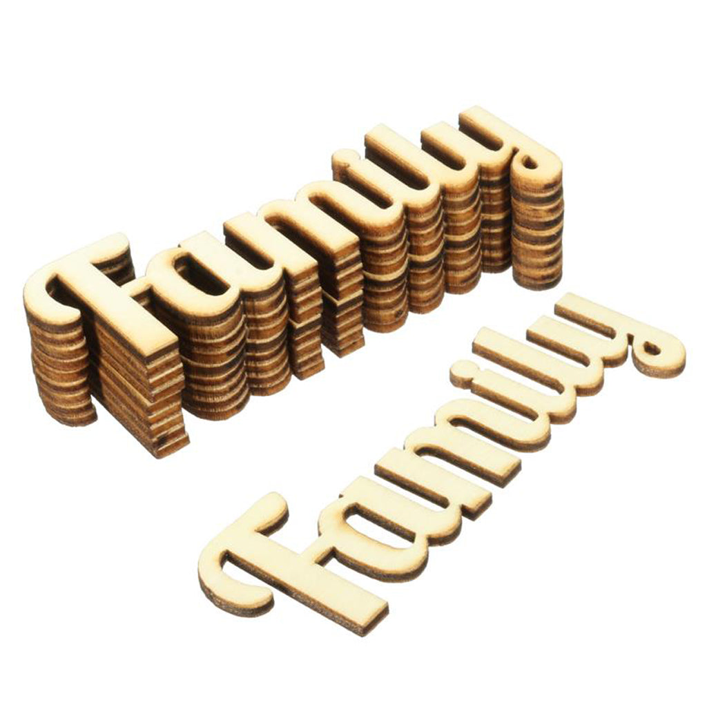 20 Pieces Natural Family Wooden Craft Cut Wooden Pieces Card Making DIY