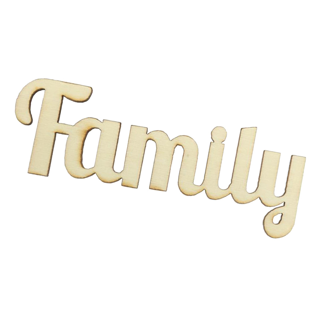 20 Pieces Natural Family Wooden Craft Cut Wooden Pieces Card Making DIY