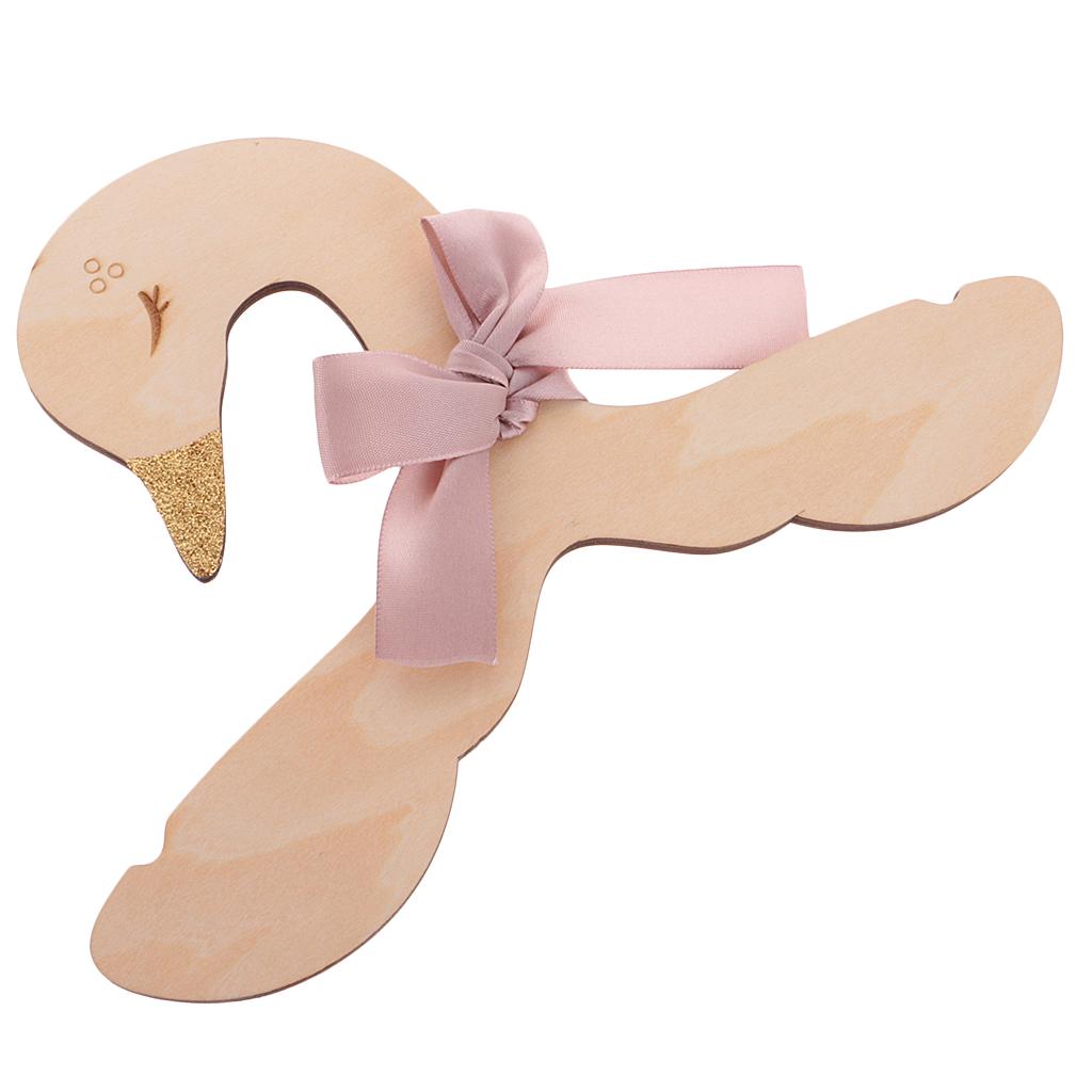 5pcs Sweet Swan Bow Baby Kids Room Nursery Wooden Coat Clothes Hook Hanger