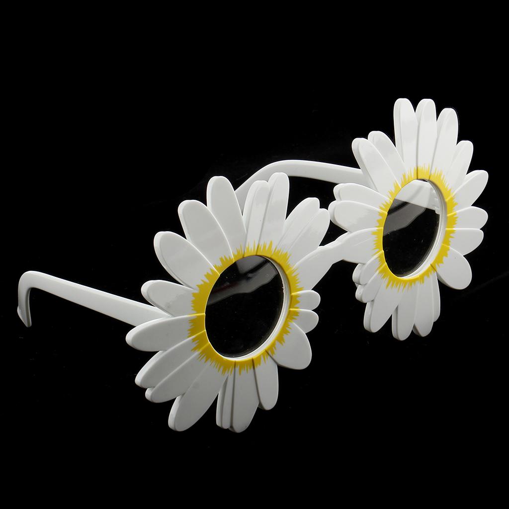 5pcs Daisy Eyeglasses Flower Glasses Fancy Dress Funny Sunglasses White
