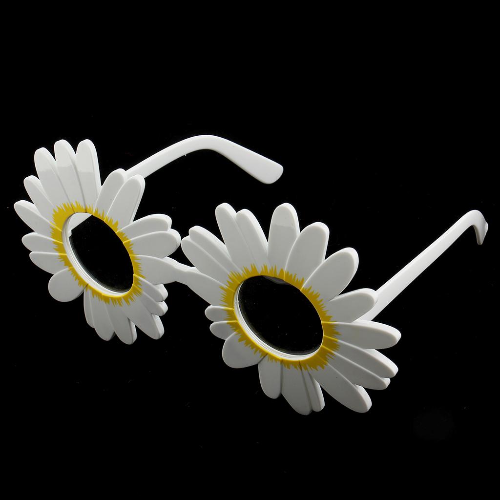 5pcs Daisy Eyeglasses Flower Glasses Fancy Dress Funny Sunglasses White