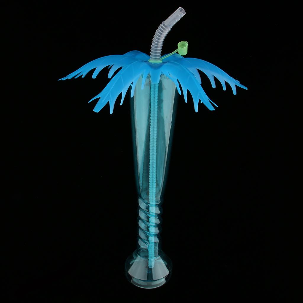 2pcs Tropical Palm Tree Luau Yard Cup Hawaiian Summer Party Drinks Cup Blue