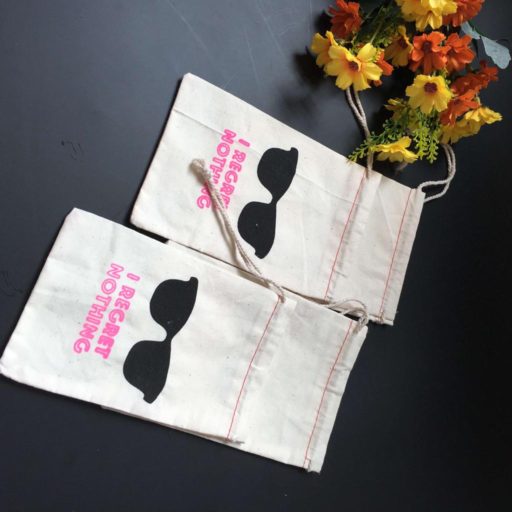 20pcs I REGRET NOTHING Cotton Muslin Favor Bags Bachelorette Party Hangover
