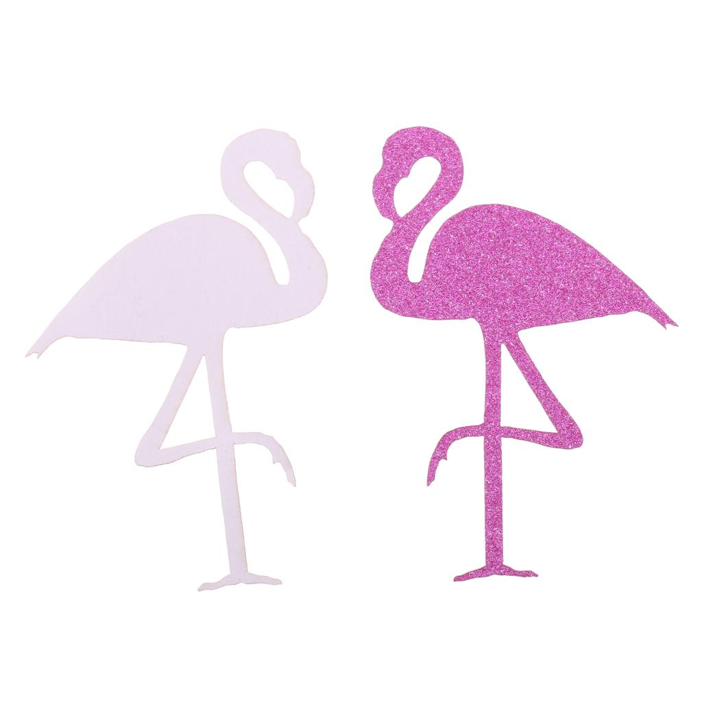 24pcs Glitter Paper Flamingo Stickers Bottle Cup Label Decals DIY Art Craft
