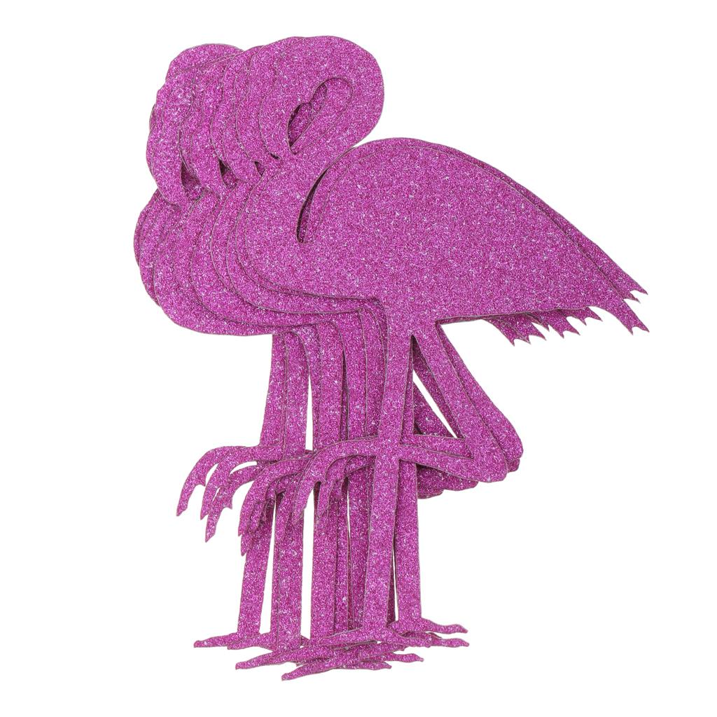 24pcs Glitter Paper Flamingo Stickers Bottle Cup Label Decals DIY Art Craft