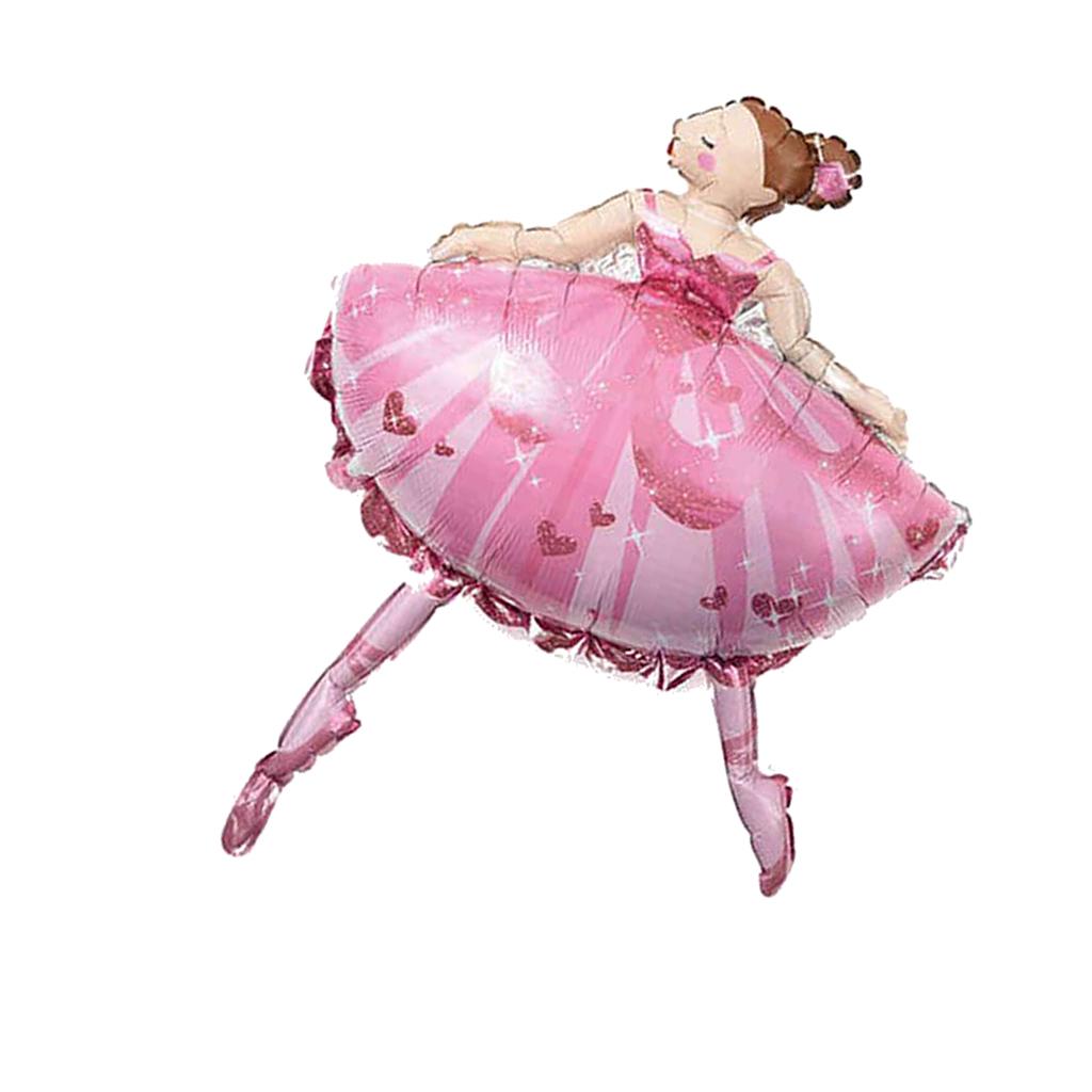 2pcs Set Ballet Dancing Girl Foil Balloon Baby Shower Christening Decor
