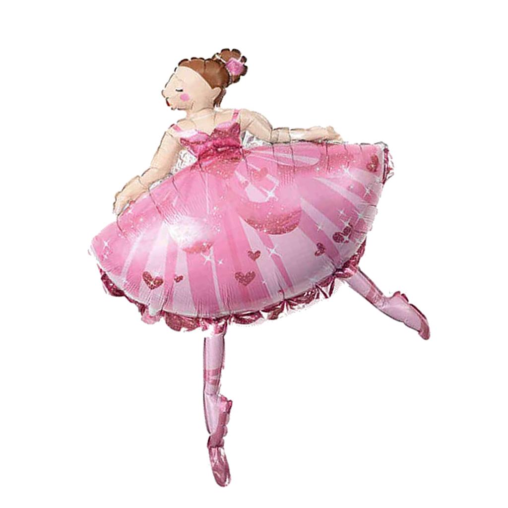 2pcs Set Ballet Dancing Girl Foil Balloon Baby Shower Christening Decor