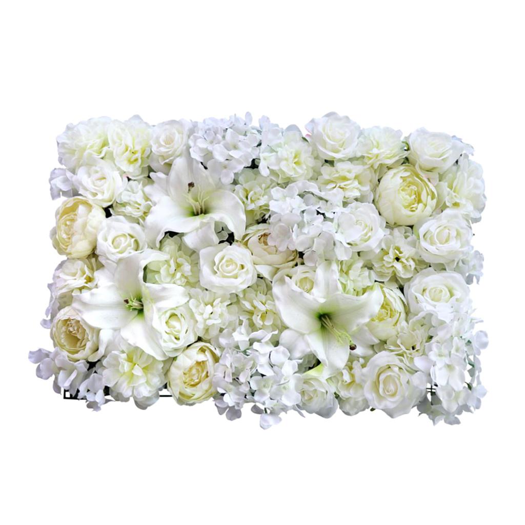 10pcs Artificial Rose Peony Lily Flower Wall Panels Wedding Venue Decor