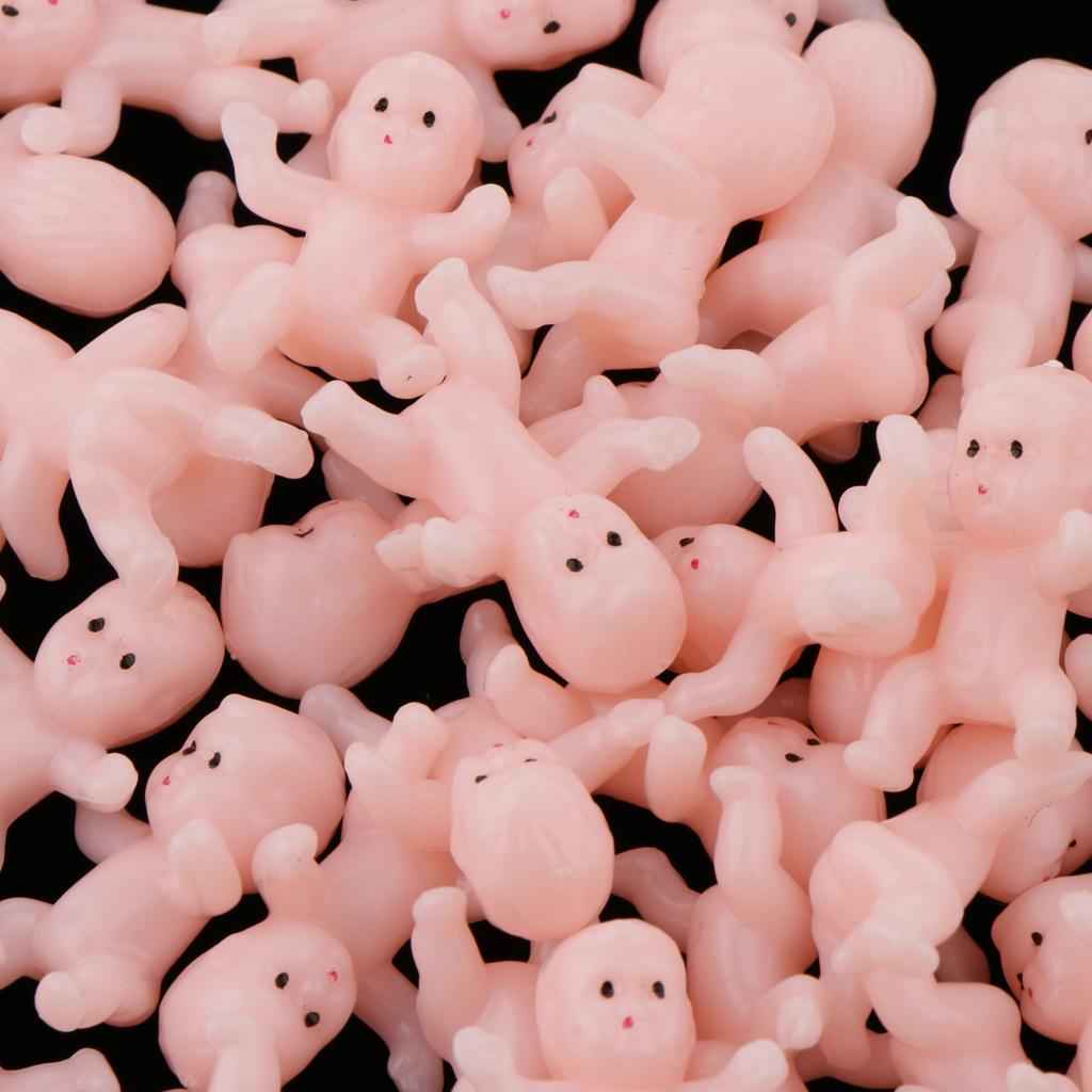 50pcs Mini Newborn Baby Doll Toy Baby Shower Decor Party Bag Filler Pink