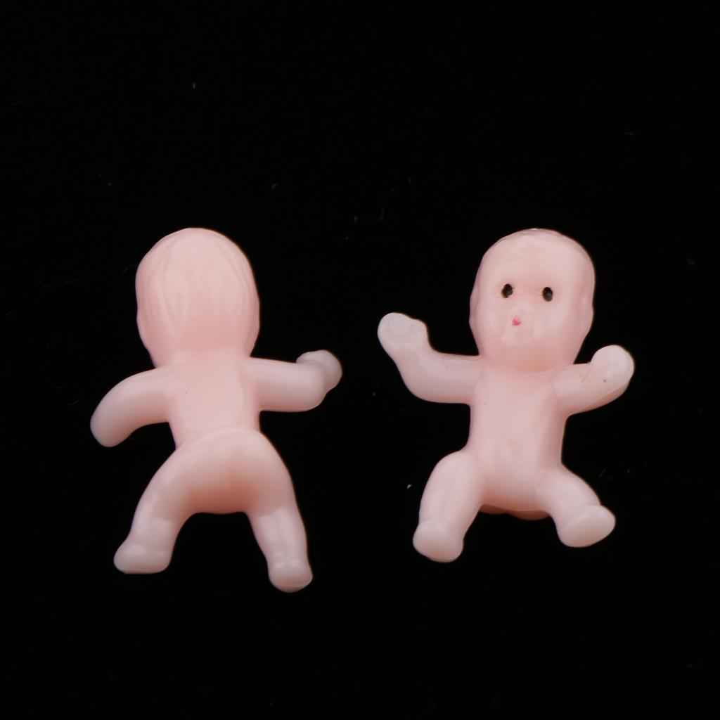 50pcs Mini Newborn Baby Doll Toy Baby Shower Decor Party Bag Filler Pink