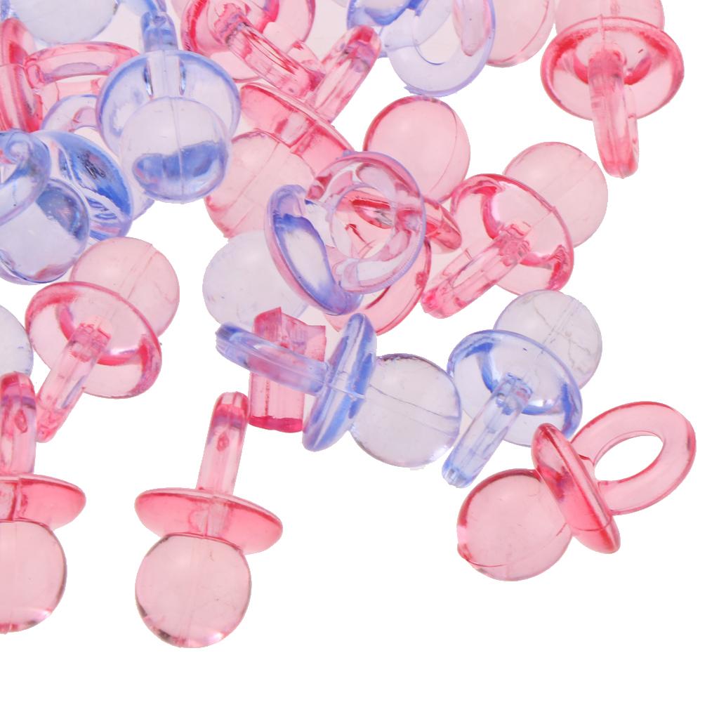 200pcs Mini Pacifier Charms Game Prizes Gifts Baby Shower Favor Pink Blue