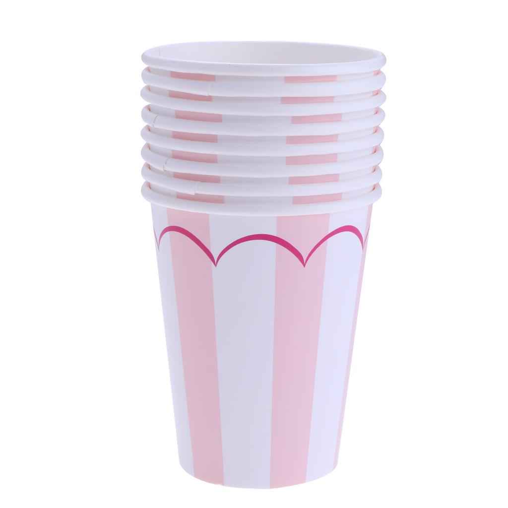 8Pcs Disposable Drinking Cups for Wedding Birthday Party Decoration Pink
