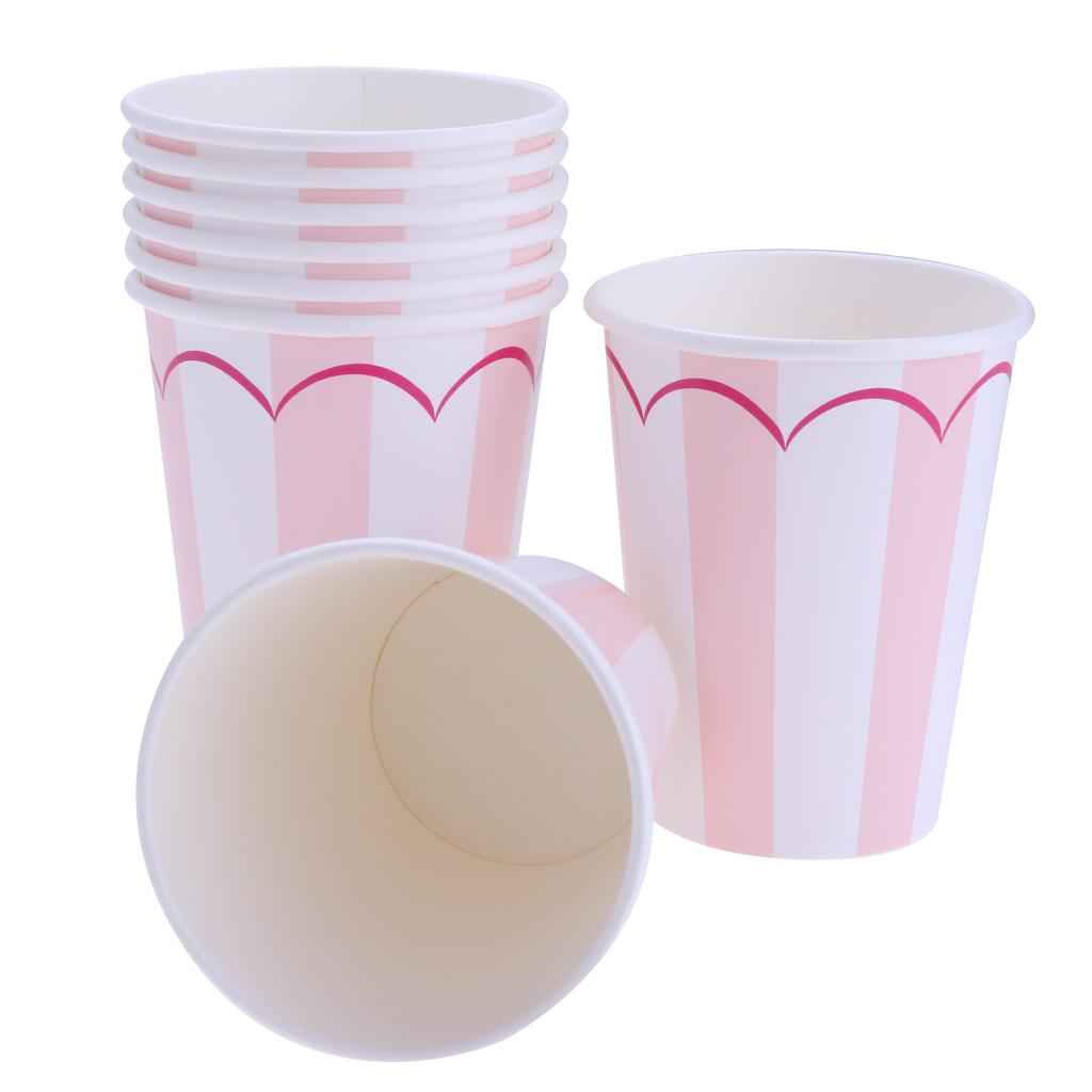 8Pcs Disposable Drinking Cups for Wedding Birthday Party Decoration Pink