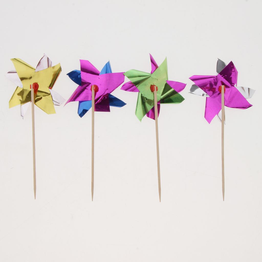 100pcs Foil Windmill Fruit Sticks Cocktail Picks Party Table Decoration