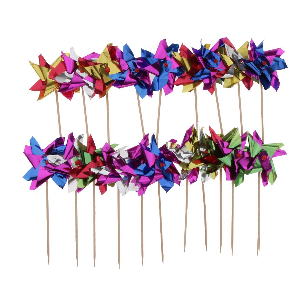 100pcs Foil Windmill Fruit Sticks Cocktail Picks Party Table Decoration