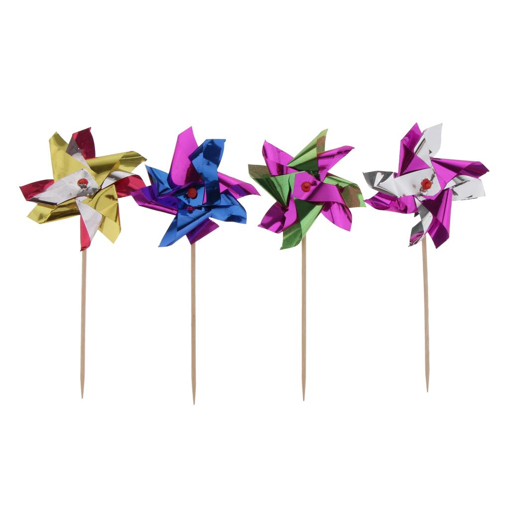 100pcs Foil Windmill Fruit Sticks Cocktail Picks Party Table Decoration