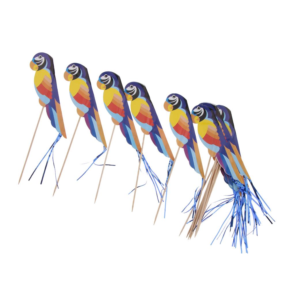 100pcs Foil Parrot Fruit Sticks Cocktail Picks Party Table Decoration
