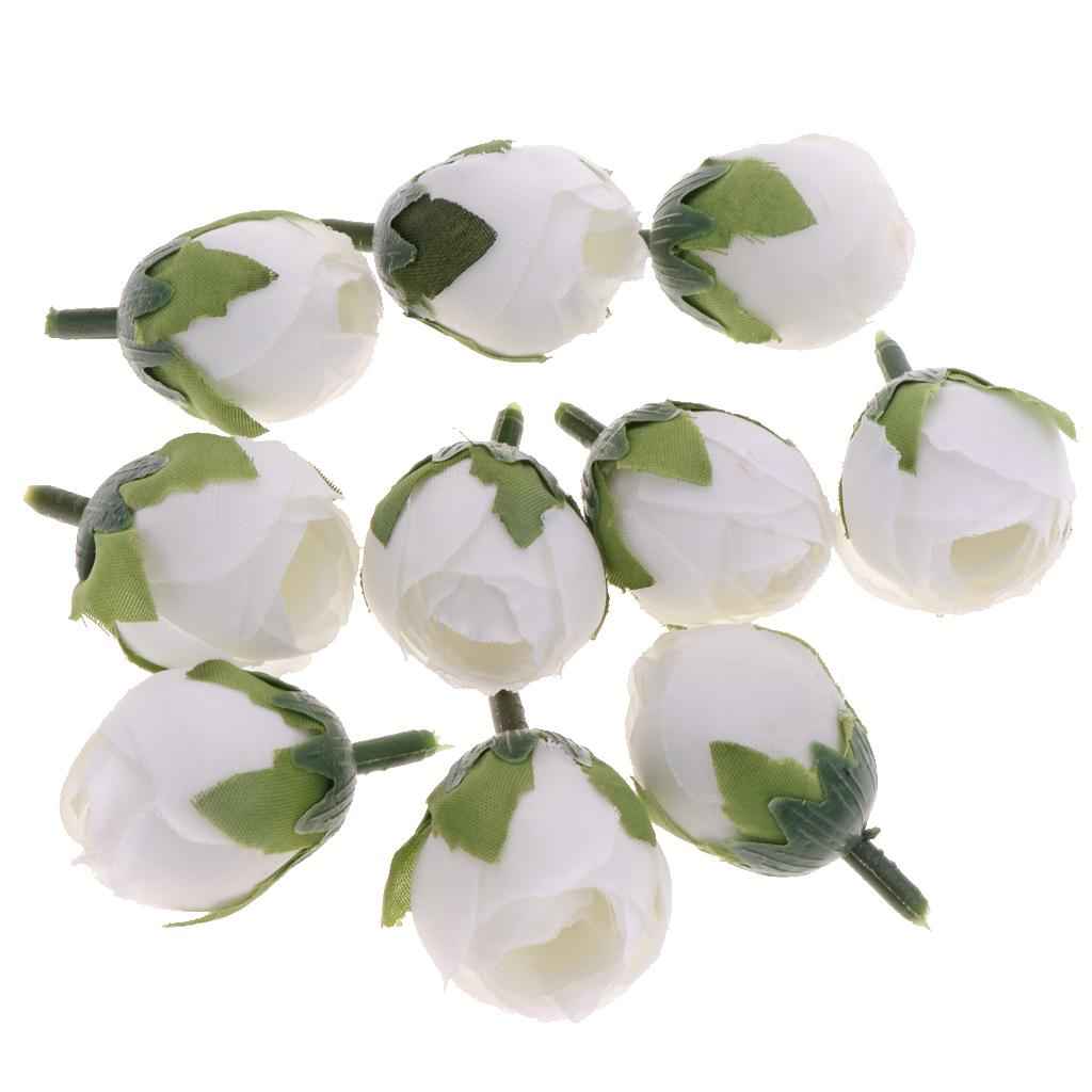 Silk Flower Head Buds DIY Craft Wedding Headband Clip Decor White