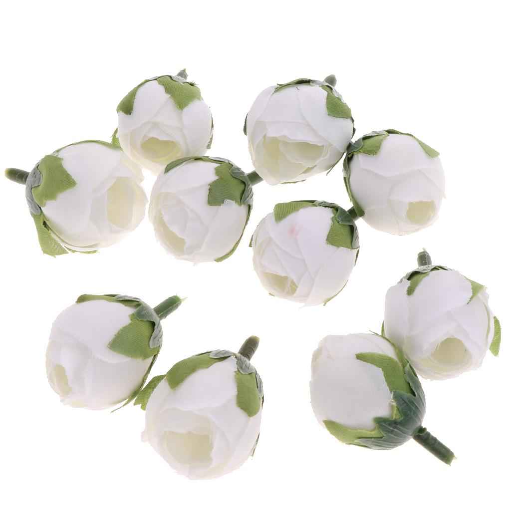 Silk Flower Head Buds DIY Craft Wedding Headband Clip Decor White