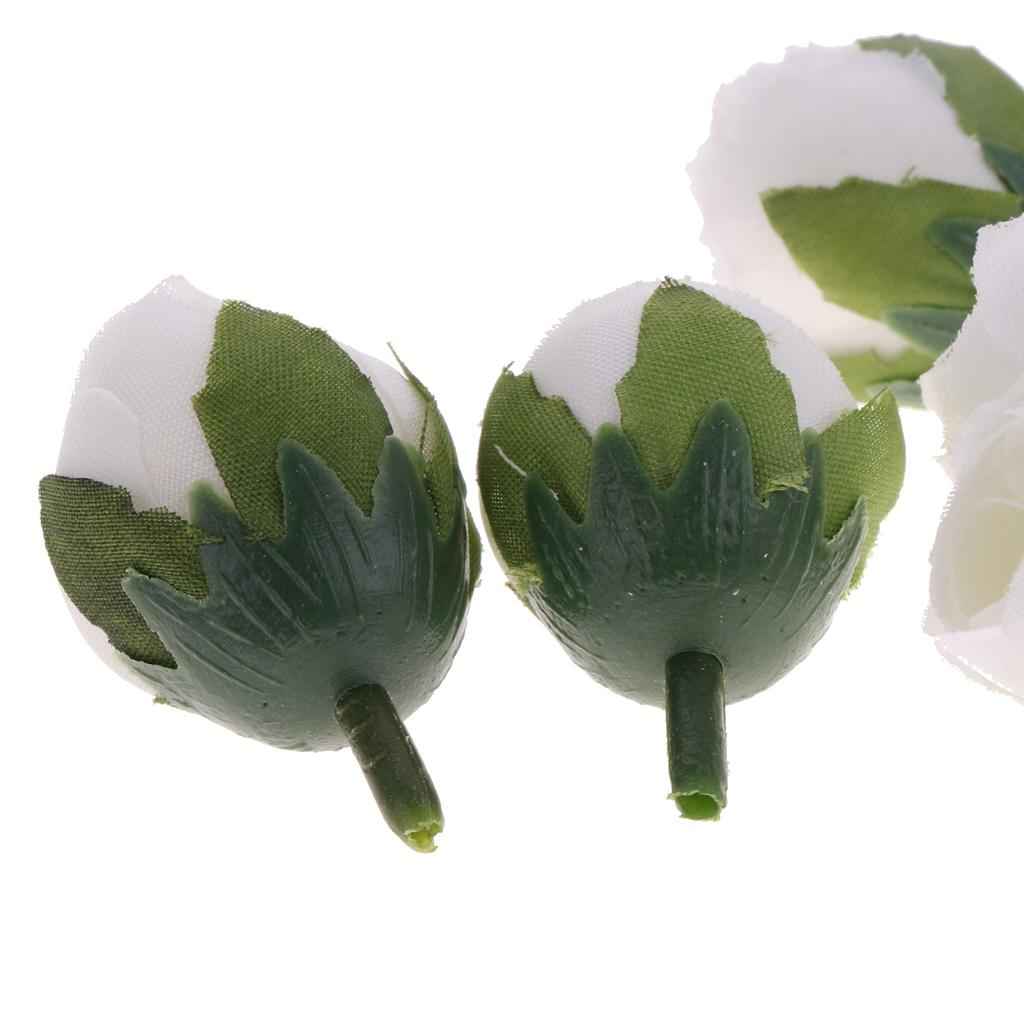 Silk Flower Head Buds DIY Craft Wedding Headband Clip Decor White