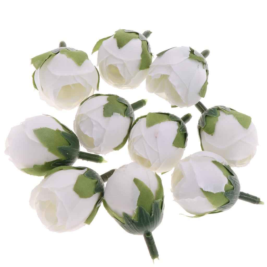 Silk Flower Head Buds DIY Craft Wedding Headband Clip Decor White