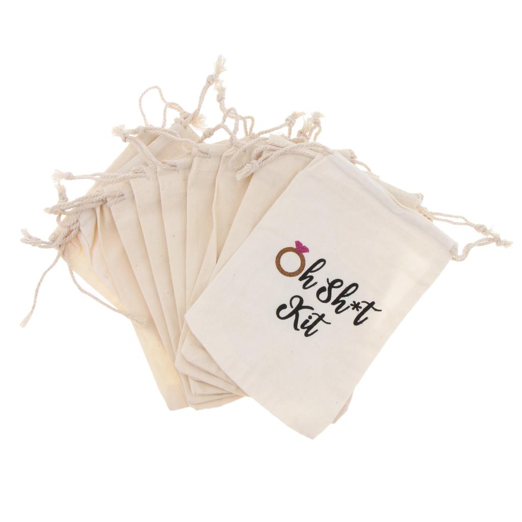 30pcs Oh Shit Kit Cotton Linen Jewelry Pouch Drawstring Bag Wedding Favor