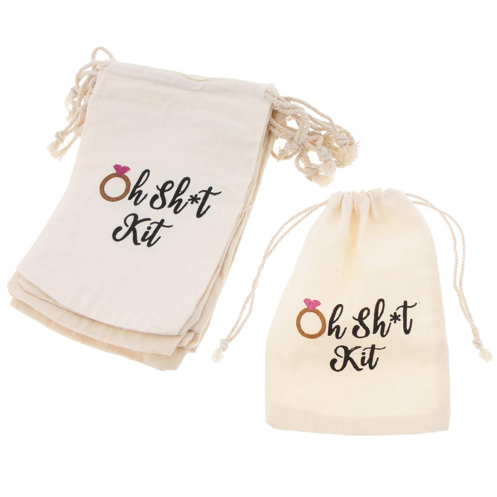 20pcs Oh Shit Kit Cotton Linen Jewelry Pouch Drawstring Bag Wedding Favor