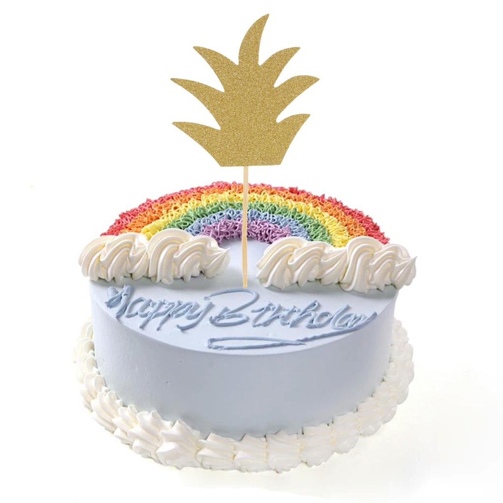 24pcs Glitter Pineapple Cupcake Pick Cake Topper Birthday Party Decor Gold