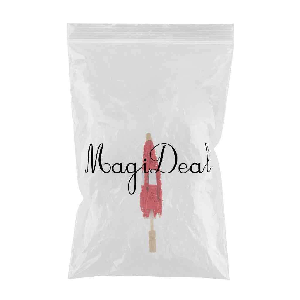 Handmade Cotton Lace Parasol Mini Wedding Bridal Flower Girls Umbrella Red