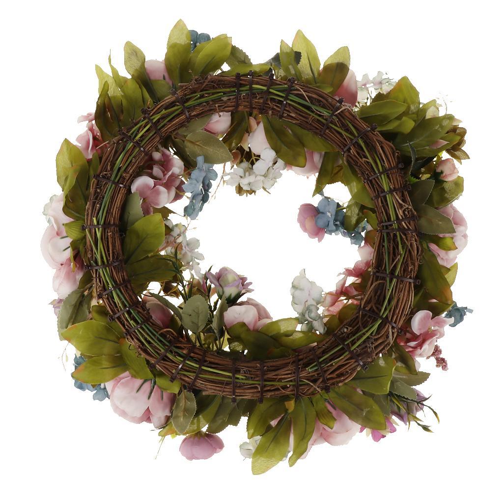 2pcs Set Artificial Silk Flower Wreath Lintel Floriation Door Home Decor