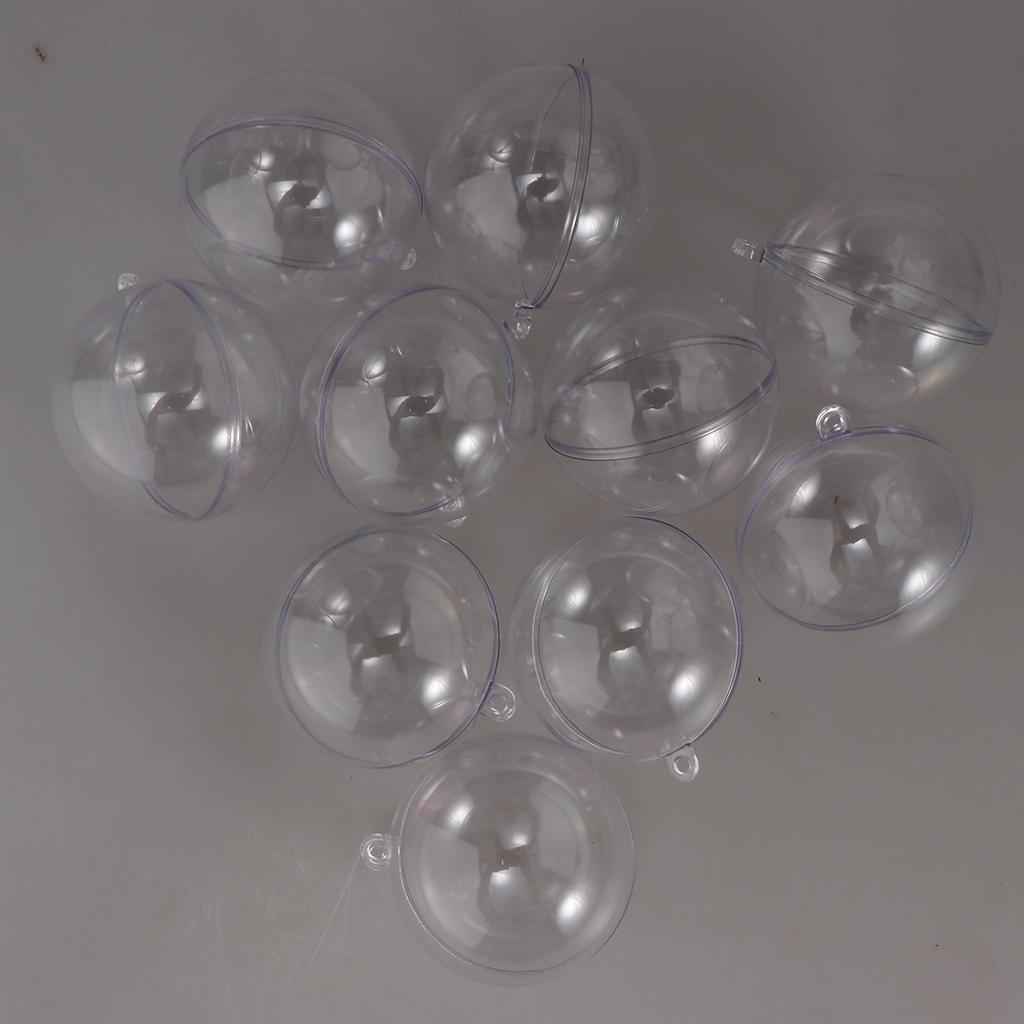 10pcs Clear Plastic Fillable Ball Ornaments Christmas Candy Box Crafts 5cm