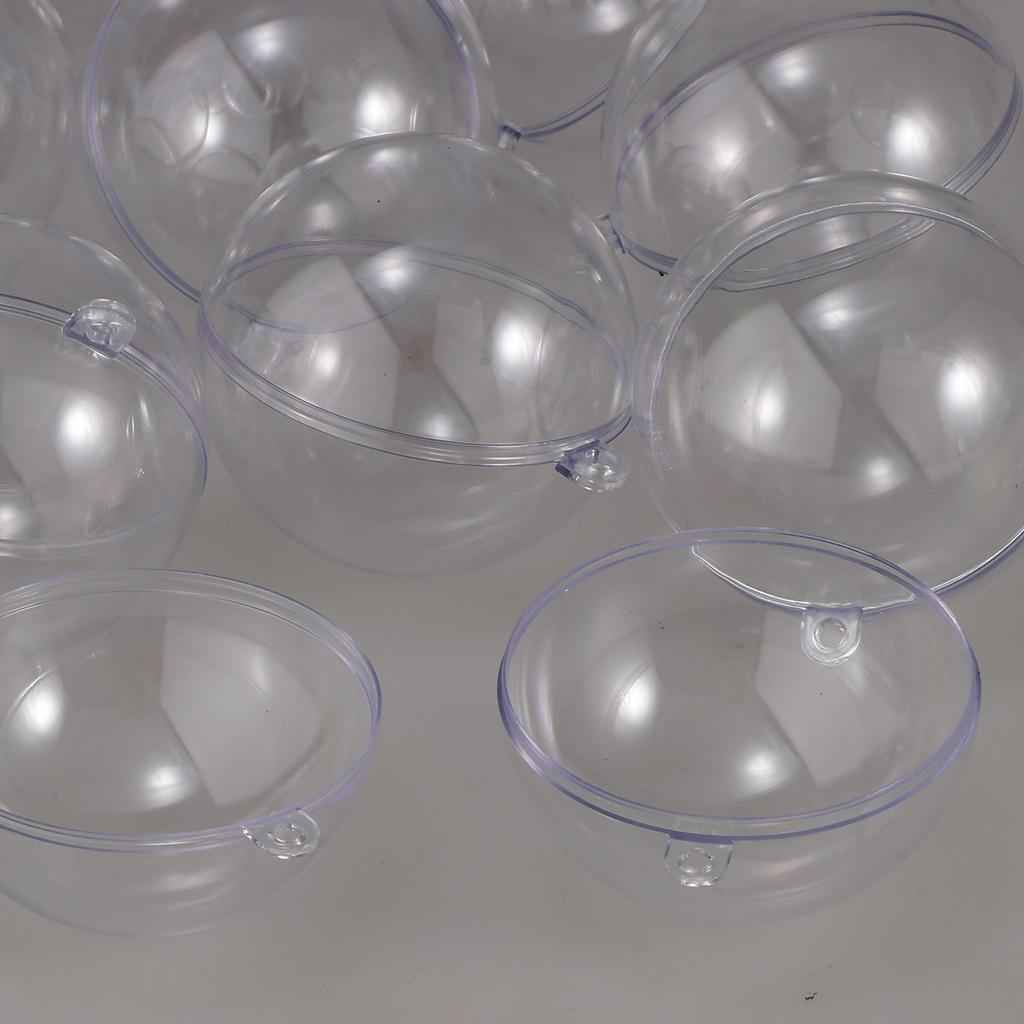 10pcs Clear Plastic Fillable Ball Ornaments Christmas Candy Box Crafts 5cm